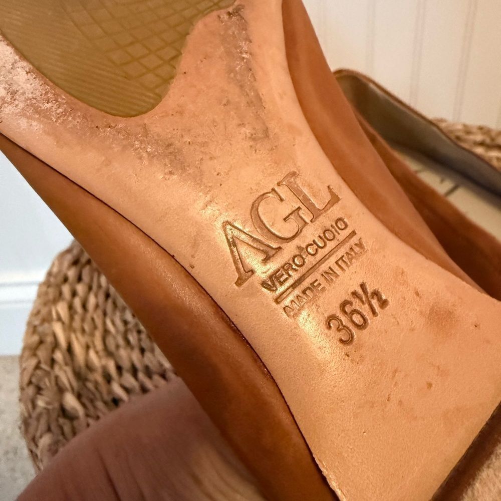 AGL Attilio Giusti Leombrun Women's Tan Leather Flats Made in Italy  - 36.5 - Picture 8 of 8